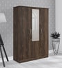 Alpha 3 Door Wardrobe With Mirror In Choco Walnut Finish
