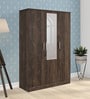 Alpha 3 Door Wardrobe With Mirror In Choco Walnut Finish