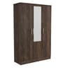 Alpha 3 Door Wardrobe With Mirror In Choco Walnut Finish