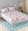 Alphabet & Animal Print Double Bedsheet with 2 Pillow Covers in White Colour