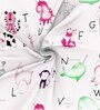 Alphabet & Animal Print Double Bedsheet with 2 Pillow Covers in White Colour