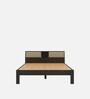 Alphard Solid Wood Queen Size Bed In Smoked Brown Colour