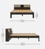 Alphard Solid Wood Queen Size Bed In Smoked Brown Colour