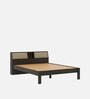Alphard Solid Wood Queen Size Bed In Smoked Brown Colour