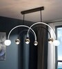 Alpher 56W Arched Modern LED Chandelier Ceiling Light, Black & Gold Intersecting Arms, Luxury Jhoomar Light, Pendant Light for Living Room Bedroom Hall Decor