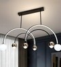 Alpher 56W Arched Modern LED Chandelier Ceiling Light, Black & Gold Intersecting Arms, Luxury Jhoomar Light, Pendant Light for Living Room Bedroom Hall Decor