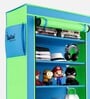 Alpine Fabric Open Shoe Rack in Blue & Green Finish