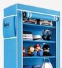 Alpine Fabric Open Shoe Rack in Blue Finish