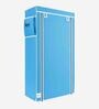 Alpine Fabric Open Shoe Rack in Blue Finish