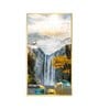 Alpine Gold Reindeer Waterfall Glass Finish Vertical Wall Art