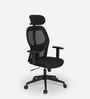 Alpine Breathable Mesh Ergonomic Chair in Black Colour with Headrest