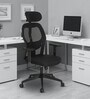 Alpine Breathable Mesh Ergonomic Chair in Black Colour with Headrest