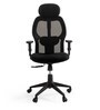 Alpine Breathable Mesh Ergonomic Chair in Black Colour with Headrest