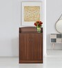 Alpine 2 Door Shoe Cabinet in Walnut Finish