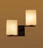 Hubert White Glass and Metal Wall Sconces