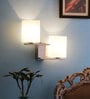 Hubert White Glass and Metal Wall Sconces