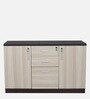 Alston Office Cabinet in BallIness PIne & Cloud Ash Finish