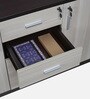 Alston Office Cabinet in BallIness PIne & Cloud Ash Finish