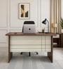 Alston Small Workstation In Dark Balliness Pine & Cloud Ash Finish With File Cabinet And Drawer