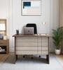 Alston Workstation In Dark Balliness Pine & Cloud Ash Finish With Drawers