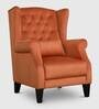 Alta Velvet Wing Chair in Rust Colour