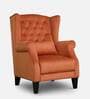 Alta Velvet Wing Chair in Rust Colour