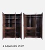 Alton 3 Door Wardrobe in Columbian Walnut Finish With Adjustable Shelves