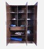 Alton 3 Door Wardrobe in Columbian Walnut Finish With Adjustable Shelves