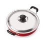 Aluminium 2.2 liter Nonstick Deep Fry Kadhai with Stainless Steel Lid