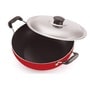 Aluminium 2.2 liter Nonstick Deep Fry Kadhai with Stainless Steel Lid
