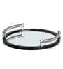 Allie Mirrored Black Aluminium Serving Tray