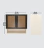 Aluminium Black Profile 2 Brown Tinted Glass handless shutter with Space Organizer in Highland Pine Finish