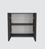 Aluminium Black Profile 2 Brown Tinted Glass handless shutters Wall Cabinet in Slate Grey Finish