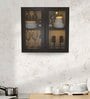 Aluminium Black Profile 2 Brown Tinted Glass handless shutters Wall Cabinet in Slate Grey Finish