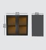 Aluminium Black Profile 2 Brown Tinted Glass handless shutters Wall Cabinet in Slate Grey Finish