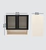 Aluminium Black Profile 2 Fluted Glass handless shutter with Space Organizer in Highland Pine Finish