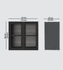 Aluminium Black Profile 2 Fluted Glass handless shutters Wall Cabinet in Slate Grey Finish