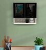 Aluminium Black Profile 2 Grey Tinted Glass handless shutter with Space Organizer in Highland Pine Finish