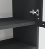 Aluminium Black Profile 2 Grey Tinted Glass handless shutter with Space Organizer in Slate Grey Finish
