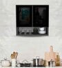 Aluminium Black Profile 2 Grey Tinted Glass handless shutter with Space Organizer in Slate Grey Finish