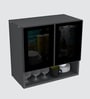 Aluminium Black Profile 2 Grey Tinted Glass handless shutter with Space Organizer in Slate Grey Finish