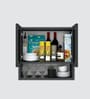 Aluminium Black Profile 2 Grey Tinted Glass handless shutter with Space Organizer in Slate Grey Finish