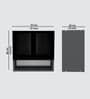 Aluminium Black Profile 2 Grey Tinted Glass handless shutter with Space Organizer in Slate Grey Finish