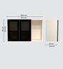 Aluminium Black Profile 2 Grey Tinted Glass handless shutters Wall Cabinet in Highland Pine Finish