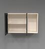 Aluminium Black Profile 2 Grey Tinted Glass handless shutters Wall Cabinet in Highland Pine Finish