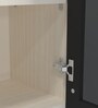 Aluminium Black Profile 2 Grey Tinted Glass handless shutters Wall Cabinet in Highland Pine Finish
