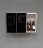 Aluminium Black Profile 2 Grey Tinted Glass handless shutters Wall Cabinet in Highland Pine Finish