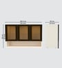 Aluminium Black Profile 3 Brown Tinted Glass handless shutter with Space Organizer in Highland Pine Finish
