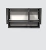 Aluminium Black Profile 3 Brown Tinted Glass handless shutter with Space Organizer in Slate Grey Finish