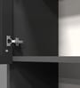 Aluminium Black Profile 3 Brown Tinted Glass handless shutter with Space Organizer in Slate Grey Finish
